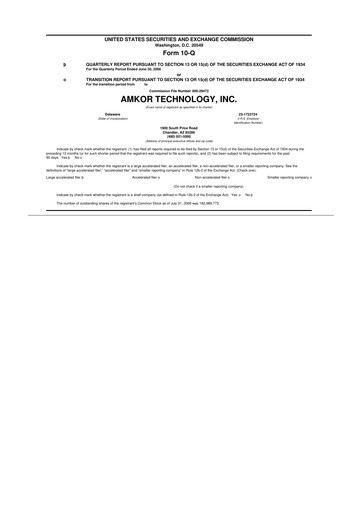 Vorschaubild Amkor Technology
 10-Q Quartalsbericht  