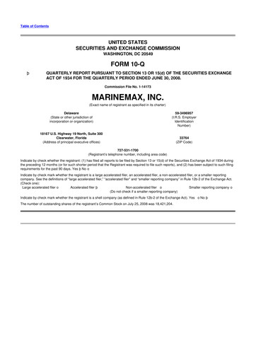 Thumbnail MarineMax 10-Q Quarterly Report FY 