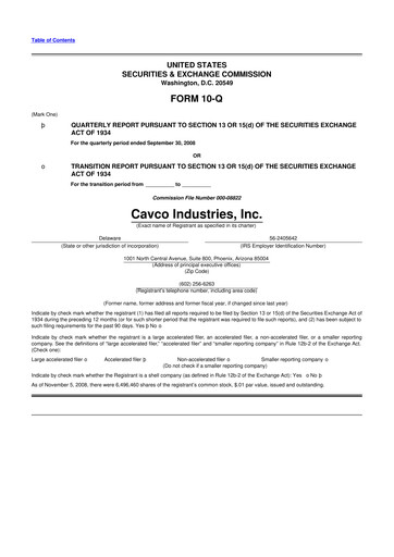 Vorschaubild Cavco Industries 10-Q Quartalsbericht  