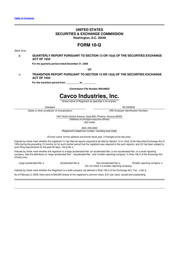 Vorschaubild Cavco Industries 10-Q Quartalsbericht  