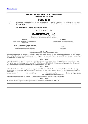 Thumbnail MarineMax 10-Q Quarterly Report FY 