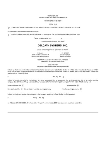 Vorschaubild Delcath Systems 10-Q Quartalsbericht  