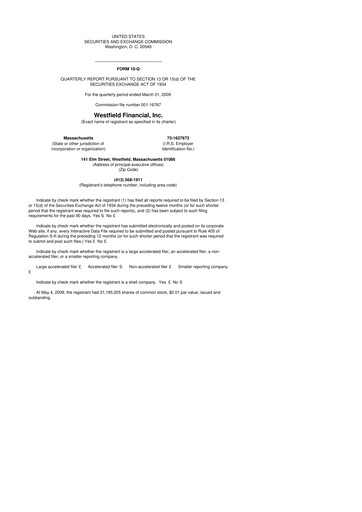 Thumbnail Western New England Bancorp 10-Q Quarterly Report FY 