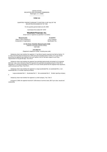 Thumbnail Western New England Bancorp 10-Q Quarterly Report FY 