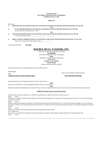 Thumbnail DHT Holdings 20-F Annual Report 