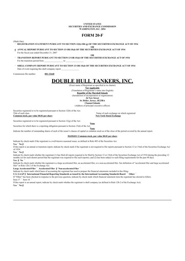 Thumbnail DHT Holdings 20-F Annual Report 