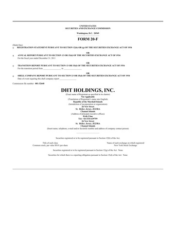 Thumbnail DHT Holdings 20-F Annual Report 