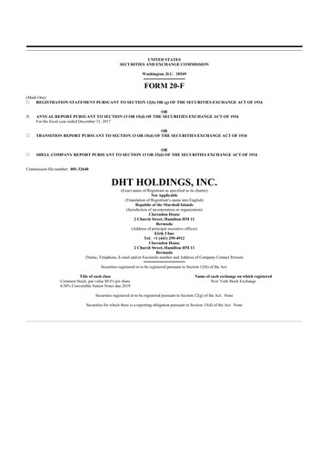 Thumbnail DHT Holdings 20-F Annual Report 2017