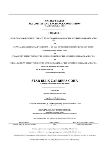 Thumbnail Star Bulk Carriers 20-F Annual Report 2023