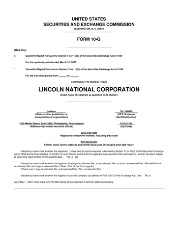 Vorschaubild Lincoln National Corporation 10-Q Quartalsbericht  