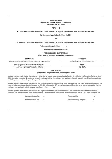 Thumbnail TechPrecision 10-Q Quarterly Report FY 