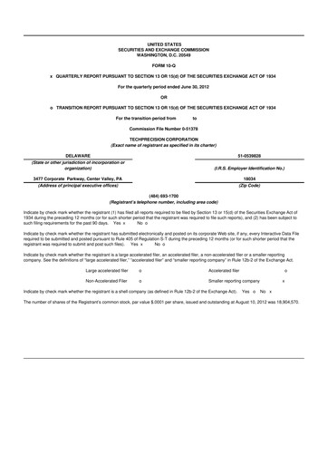 Thumbnail TechPrecision 10-Q Quarterly Report FY 