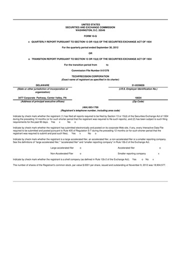Thumbnail TechPrecision 10-Q Quarterly Report FY2013 