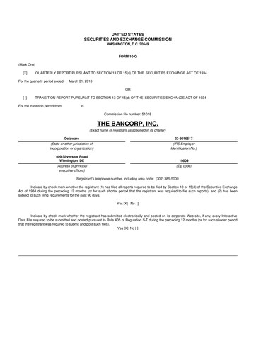 Thumbnail The Bancorp, Inc. 10-Q Quarterly Report FY2013 