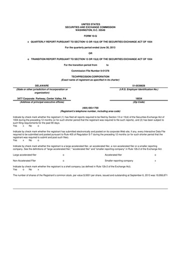 Thumbnail TechPrecision 10-Q Quarterly Report FY2014 