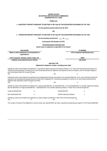 Thumbnail TechPrecision 10-Q Quarterly Report FY2015 