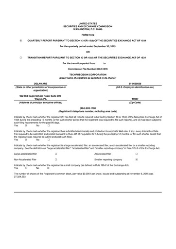 Thumbnail TechPrecision 10-Q Quarterly Report FY2016 