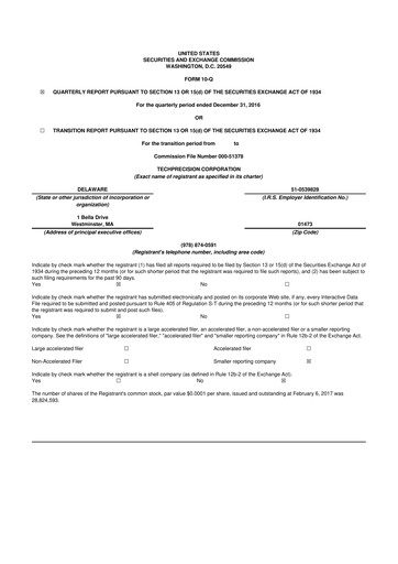 Thumbnail TechPrecision 10-Q Quarterly Report FY2017 