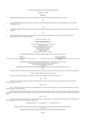 Thumbnail Amarin Corporation
 20-F Annual Report 