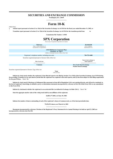 Thumbnail SPX Technologies 10-K Annual Report 