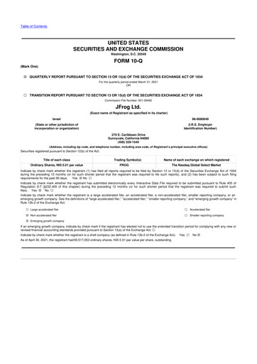 Thumbnail JFrog 10-Q Quarterly Report FY2021 