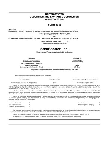 Thumbnail SoundThinking 
 (ShotSpotter) 10-Q Quarterly Report FY2021 