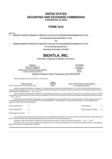Thumbnail BioAtla 10-Q Quarterly Report FY2021 