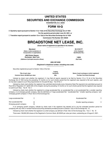 Vorschaubild Broadstone Net Lease 10-Q Quartalsbericht 2021 