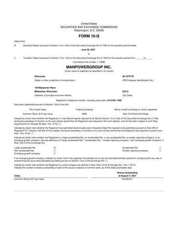 Thumbnail ManpowerGroup 10-Q Quarterly Report FY2021 
