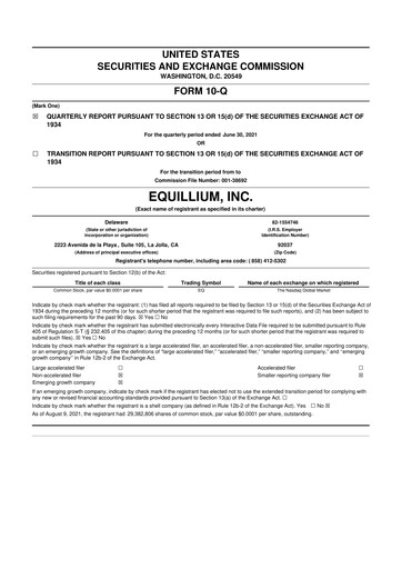 Thumbnail Equillium 10-Q Quarterly Report FY2021 
