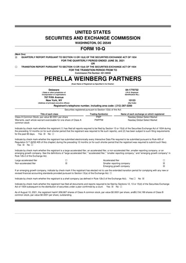 Thumbnail Perella Weinberg Partners 10-Q Quarterly Report FY2021 