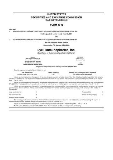 Thumbnail Lyell Immunopharma 10-Q Quarterly Report FY2021 