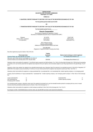Thumbnail Enovix 10-Q Quarterly Report FY2021 