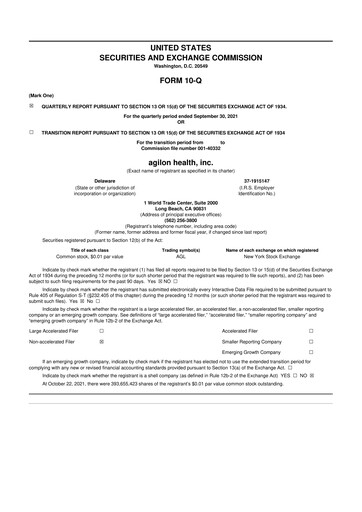 Thumbnail Agilon Health 10-Q Quarterly Report FY2021 
