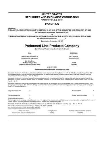 Thumbnail Preformed Line Products 10-Q Quarterly Report FY2021 