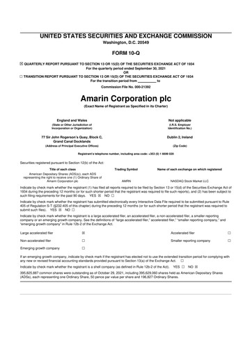 Thumbnail Amarin Corporation
 10-Q Quarterly Report FY2021 