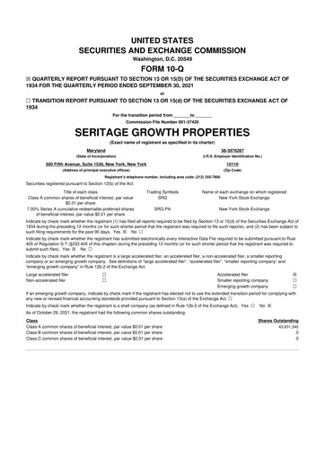 Thumbnail Seritage Growth Properties
 10-Q Quarterly Report FY2021 