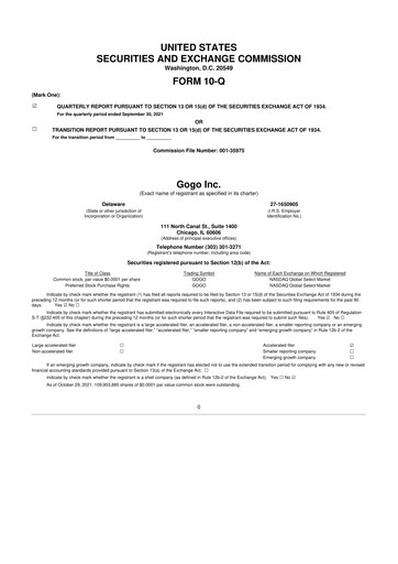 Vorschaubild Gogo Inflight Internet
 10-Q Quartalsbericht 2021 