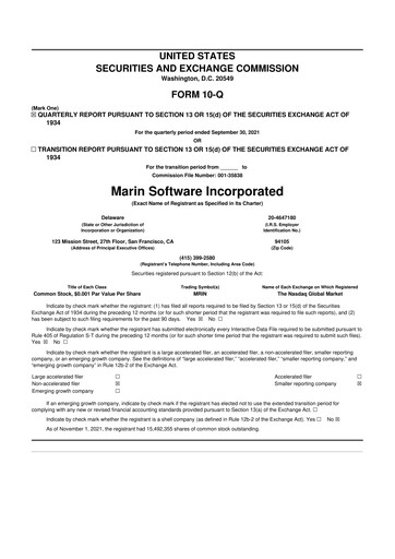 Thumbnail Marin Software 10-Q Quarterly Report FY2021 
