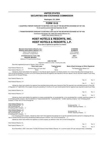 Thumbnail Host Hotels & Resorts
 10-Q Quarterly Report FY2021 