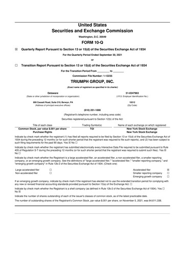 Thumbnail Triumph Group
 10-Q Quarterly Report FY2022 