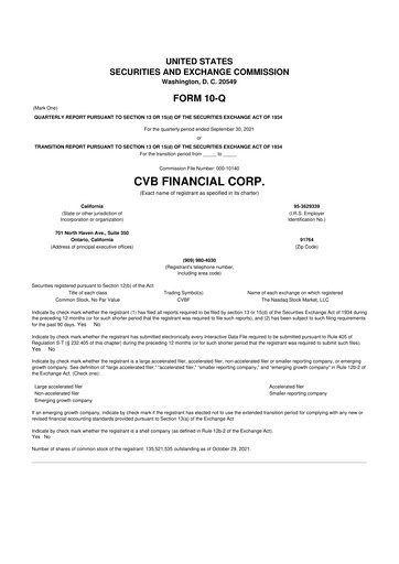 Thumbnail CVB Financial 10-Q Quarterly Report FY2021 