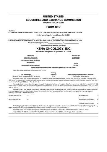 Thumbnail Ikena Oncology 10-Q Quarterly Report FY2021 