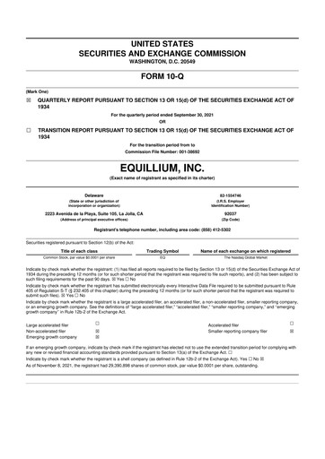 Thumbnail Equillium 10-Q Quarterly Report FY2021 