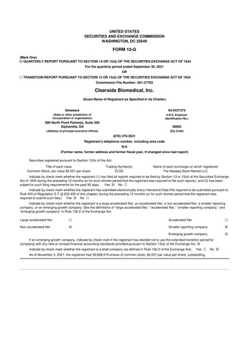 Thumbnail Clearside Biomedical
 10-Q Quarterly Report FY2021 
