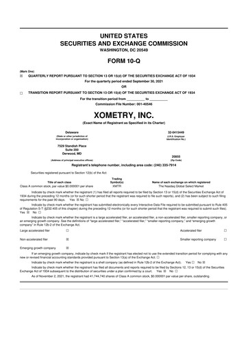 Thumbnail Xometry 10-Q Quarterly Report FY2021 