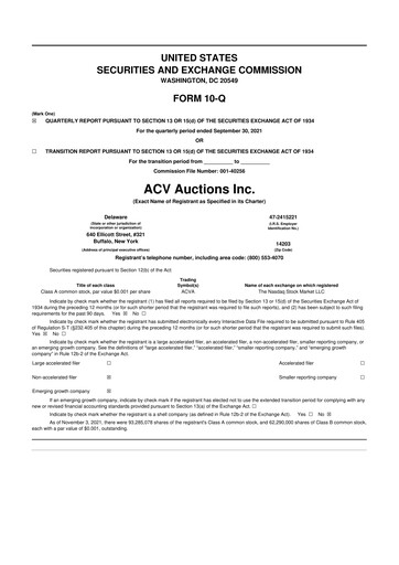 Thumbnail ACV Auctions 10-Q Quarterly Report FY2021 