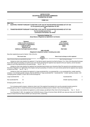 Miniature Paymentus 10-Q Rapport trimestriel 2021 