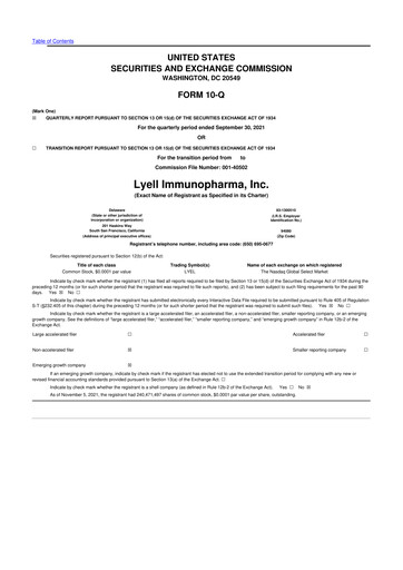 Thumbnail Lyell Immunopharma 10-Q Quarterly Report FY2021 