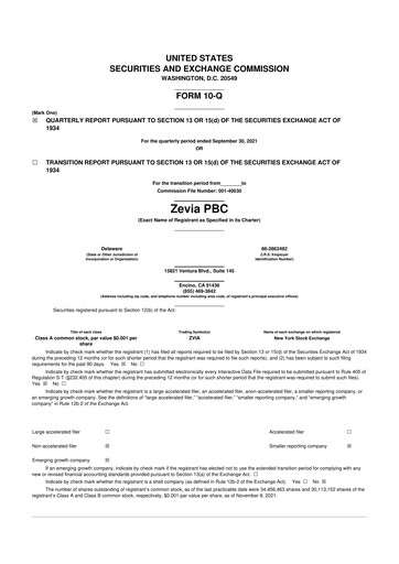 Thumbnail Zevia 10-Q Quarterly Report FY2021 